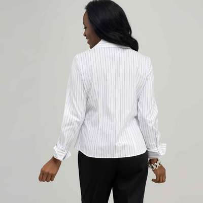 Platinum Blue Stripes Easy Care Fitted Shirt , , medium